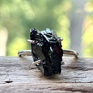 Genuine Rare Elite Shungite Sterling Silver Ring | sz 7.5